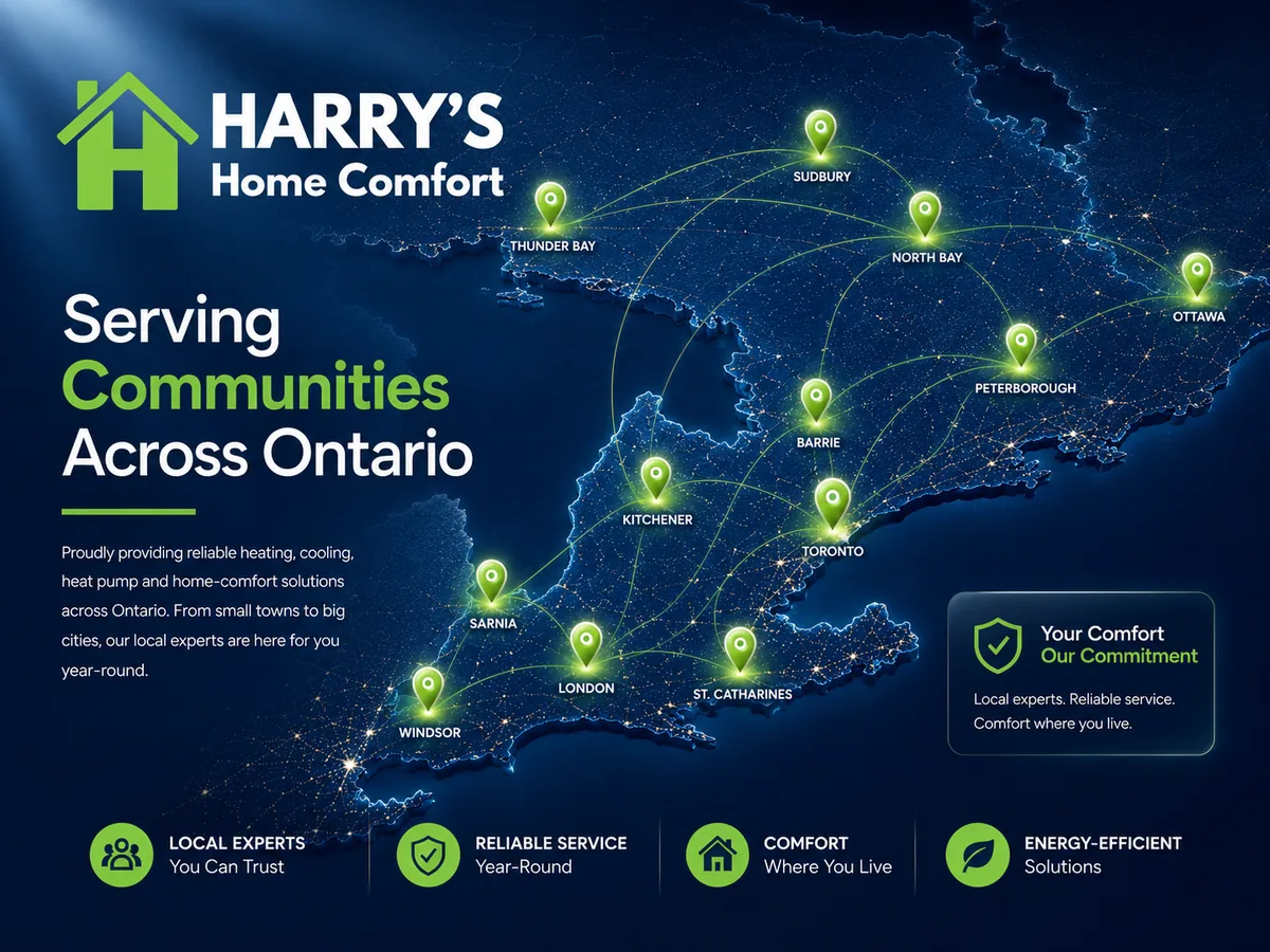 Harry’s Home Comfort Ontario heating and cooling service areas